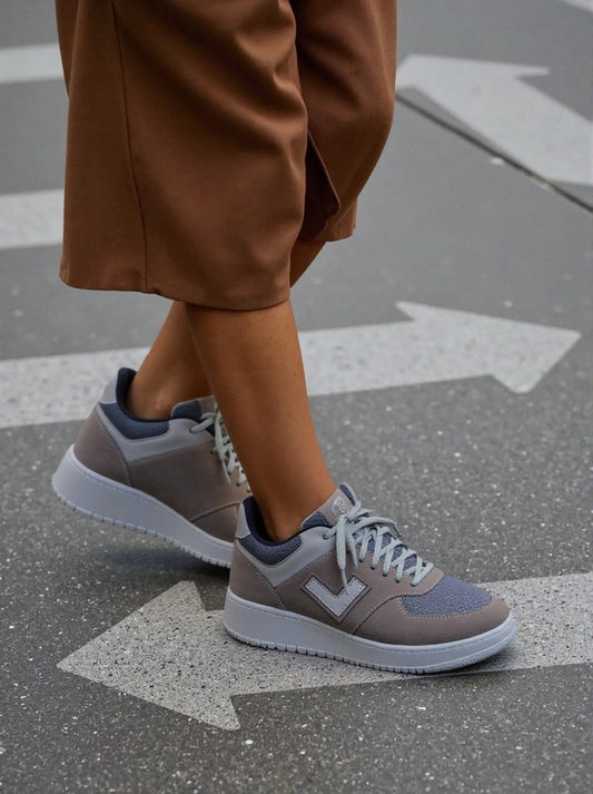 Zovra Glide | Taupe Luxe Sneakers